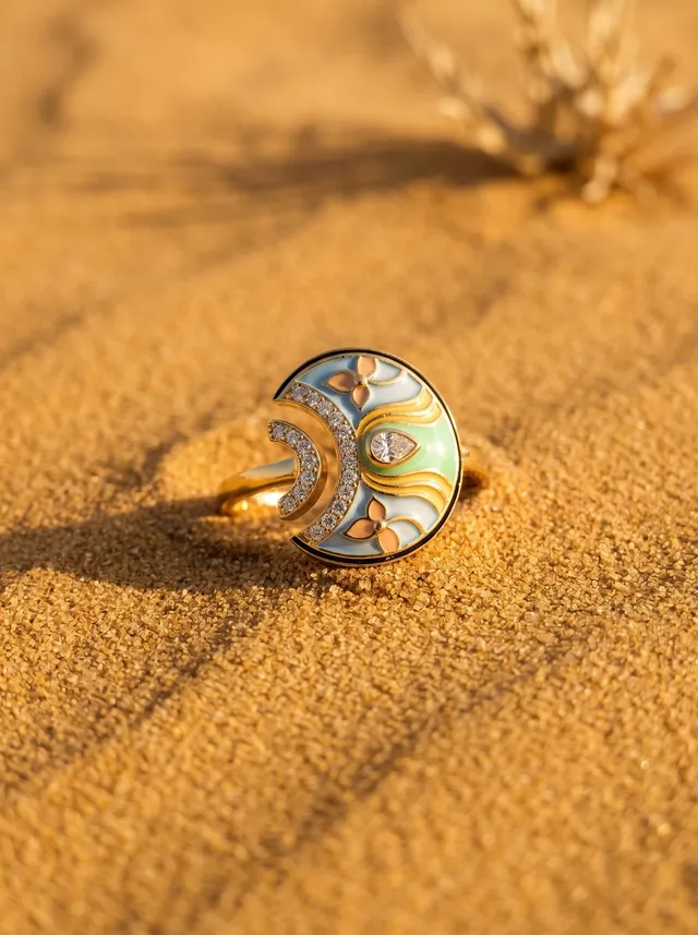 Fluid Flow Ring — sterling silver ring with Swarovski crystals