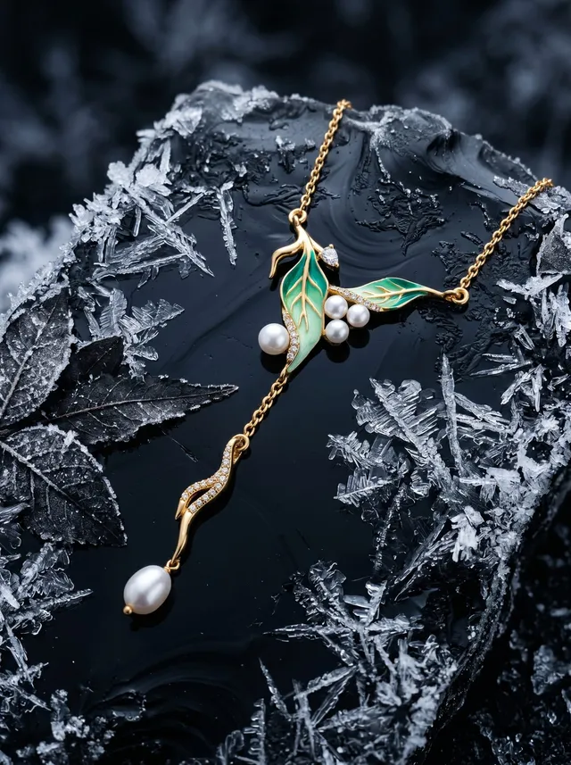 Morning Grove Pendant — gold-plated silver pendant with Pearls and Swarovski crystals