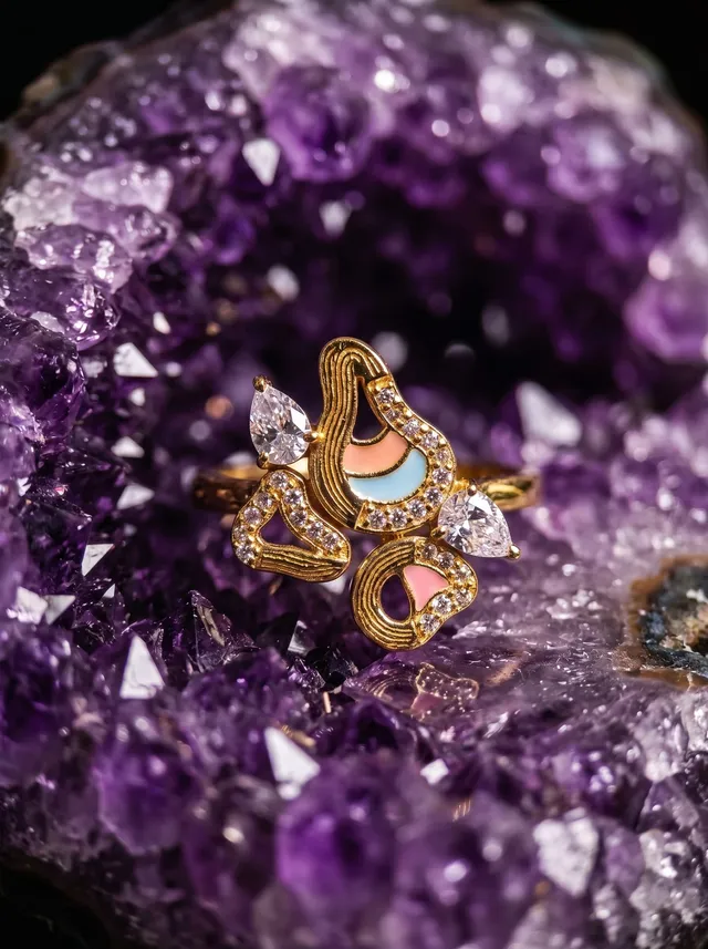 Pastel Pop Ring — gold-plated silver ring with Swarovski crystals