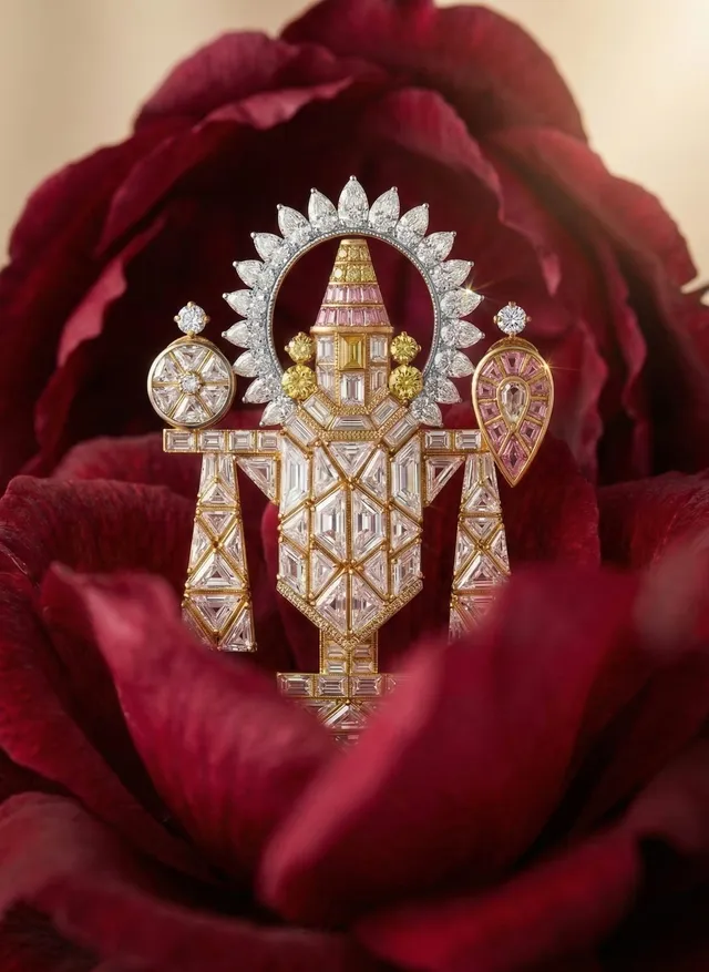 Divine Dazzle — Lord Balaji convertible brooch in diamonds and sapphires